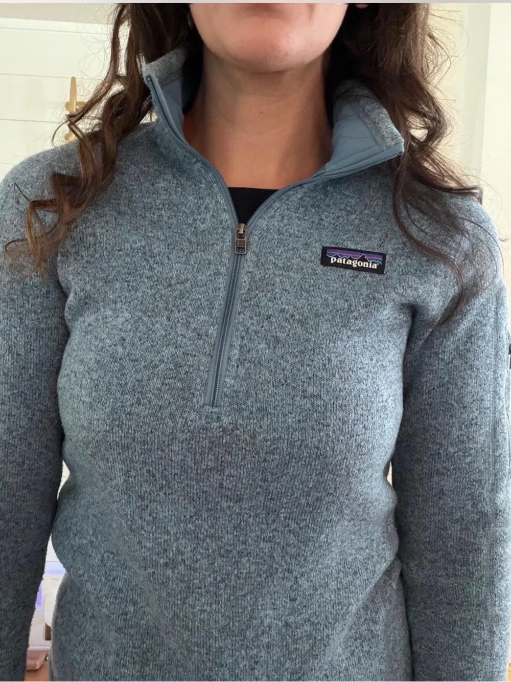 Patagonia Women's Heathered Slate Blue Half-Zip Fleece Pullover